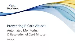 Preventing P-Card Abuse: