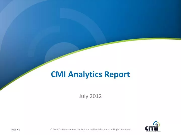 cmi analytics report