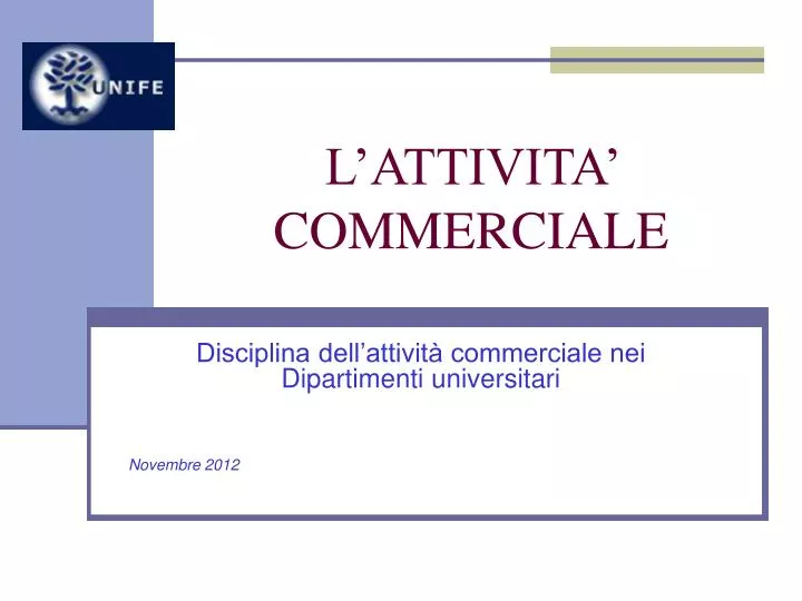 l attivita commerciale