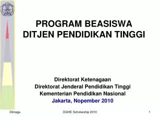 program beasiswa ditjen pendidikan tinggi