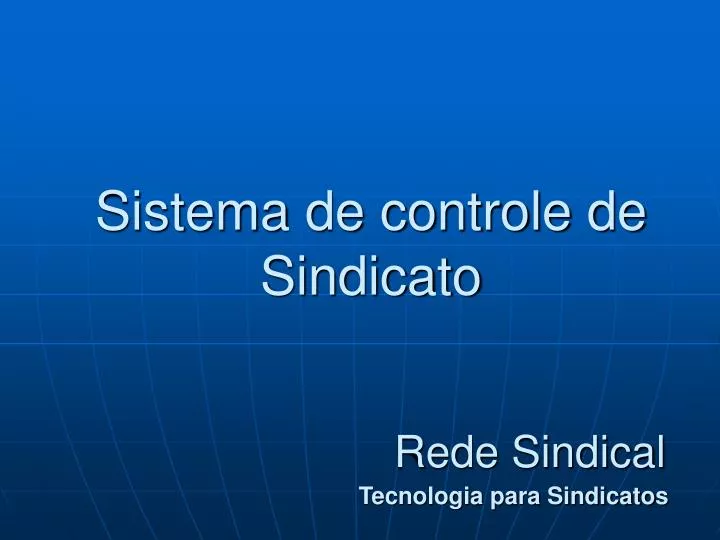 sistema de controle de sindicato