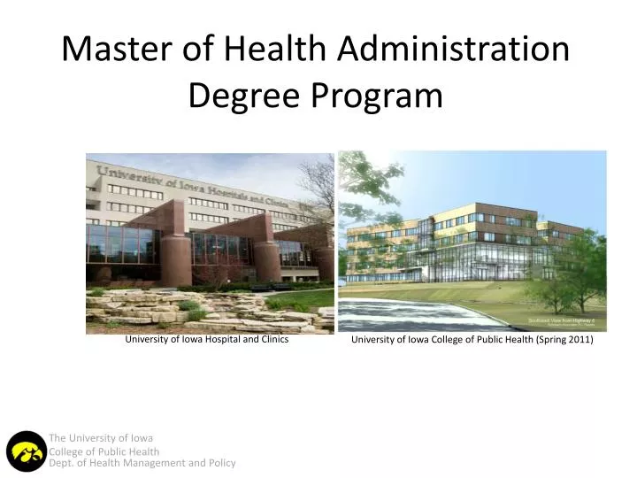 master of health administration degree program