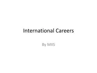 International Careers