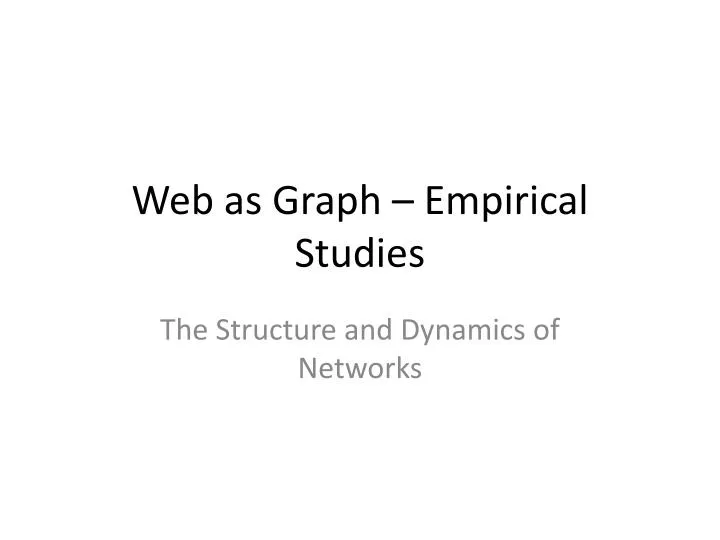 web as graph empirical studies