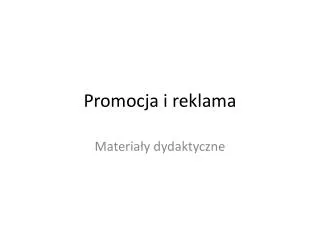 promocja i reklama