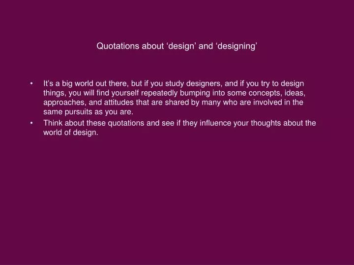 quotations about design and designing