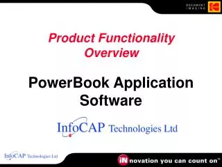 Product Functionality Overview PowerBook Application Software