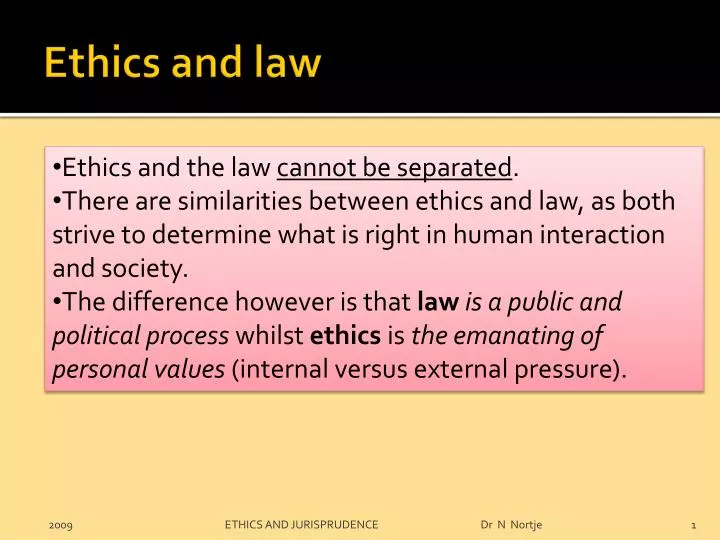 ethics and law
