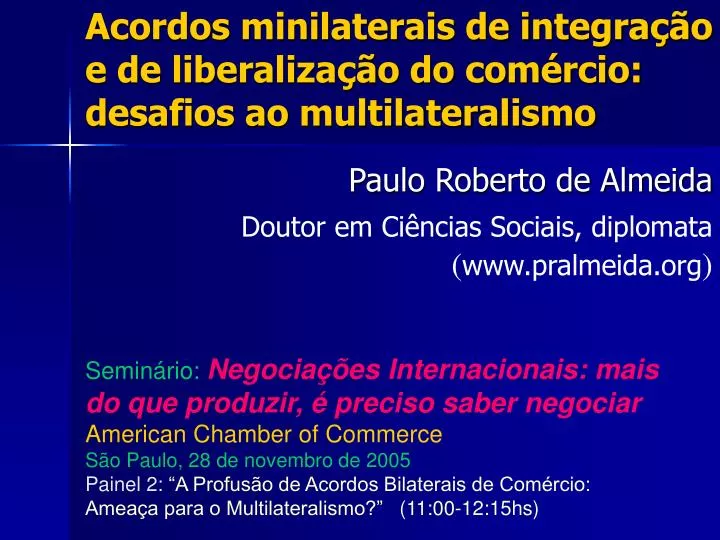 acordos minilaterais de integra o e de liberaliza o do com rcio desafios ao multilateralismo