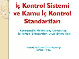 kontrol sistemi ve kamu kontrol standartlar