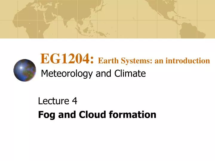 eg1204 earth systems an introduction