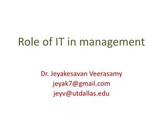 Role of IT in management