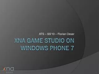 XNA Game Studio on Windows Phone 7