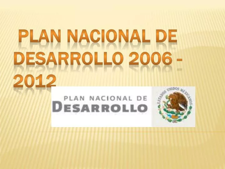 plan nacional de desarrollo 2006 2012