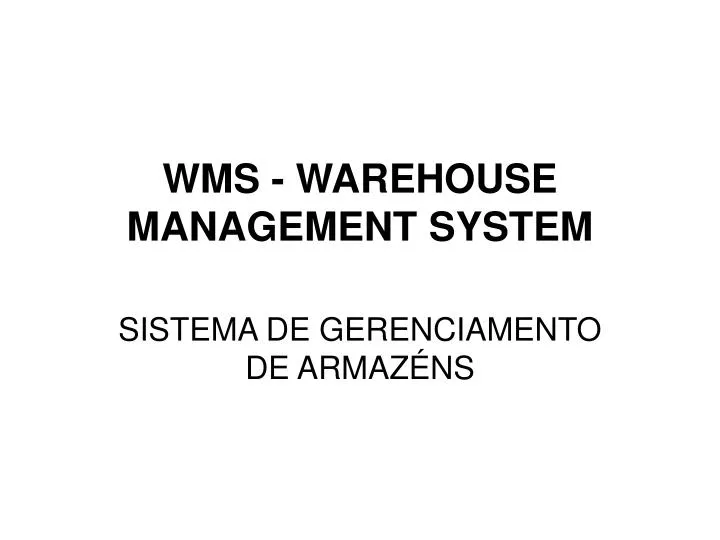 wms warehouse management system