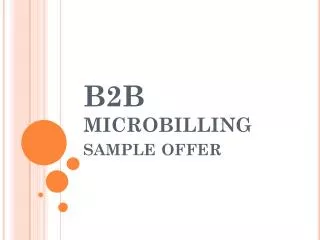 B2B MICROBILLING sample offer