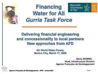 Financing Water for All Gurria Task Force