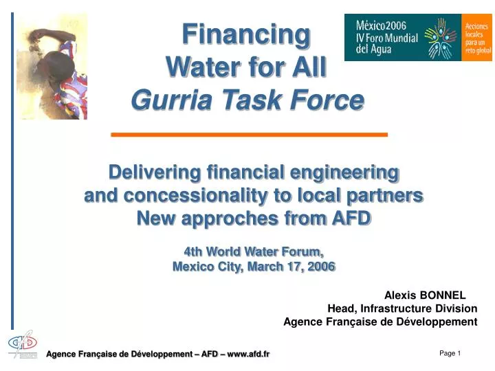 financing water for all gurria task force