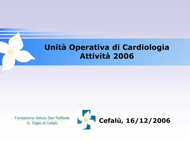 unit operativa di cardiologia attivit 2006