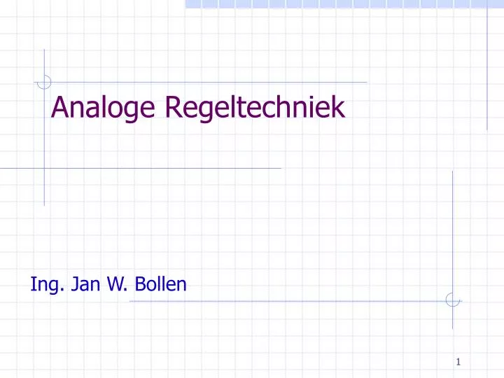 analoge regeltechniek