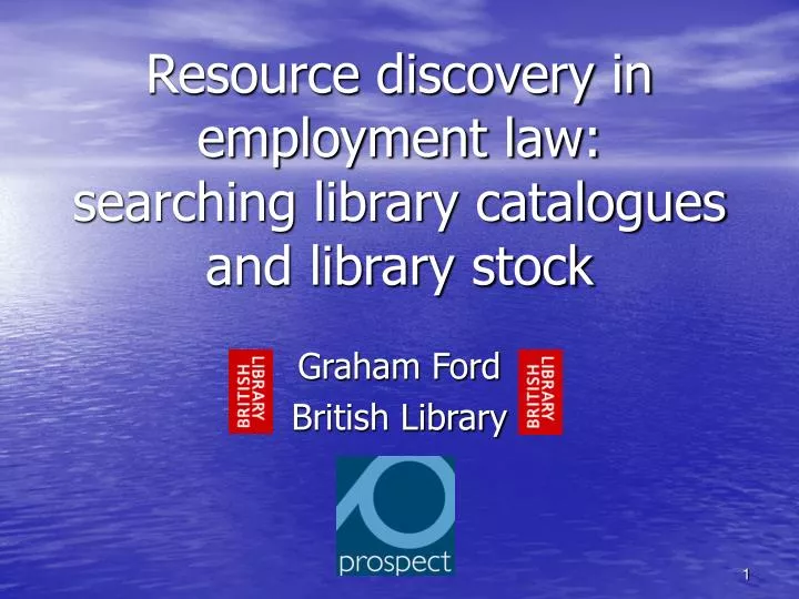 resource discovery in employment law searching library catalogues and library stock
