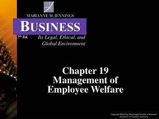 Chapter 19 Management of Employee Welfare