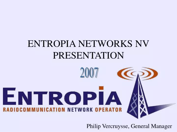 entropia networks nv presentation