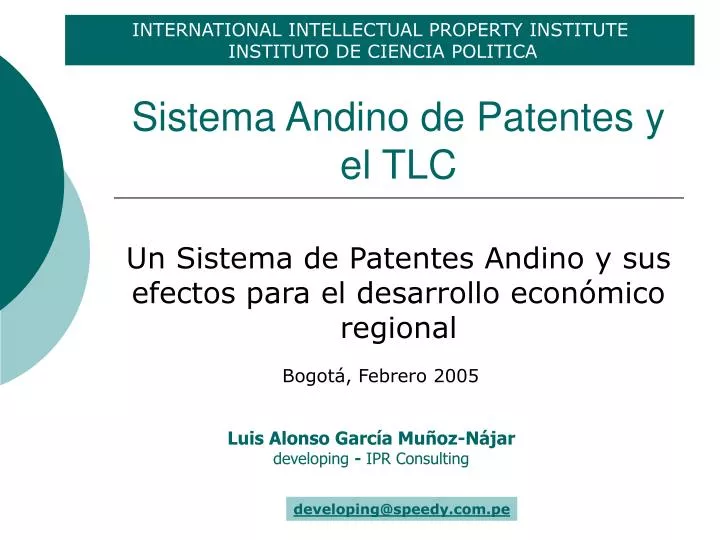 sistema andino de patentes y el tlc