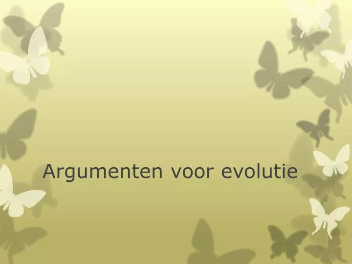 argumenten voor evolutie