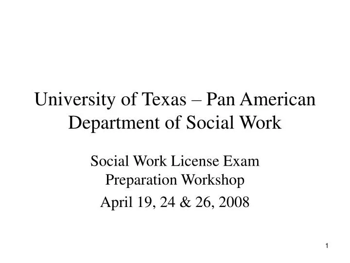 university of texas pan american department of social work