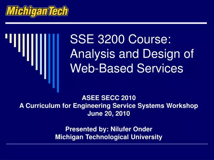 sse 3200 course analysis and design of web based services