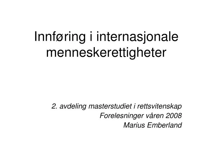 innf ring i internasjonale menneskerettigheter