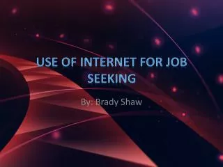 Use of internet for Job seeking