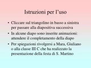 istruzioni per l uso