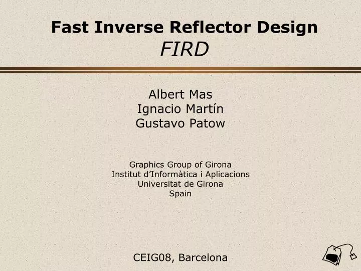 fast inverse reflector design fird