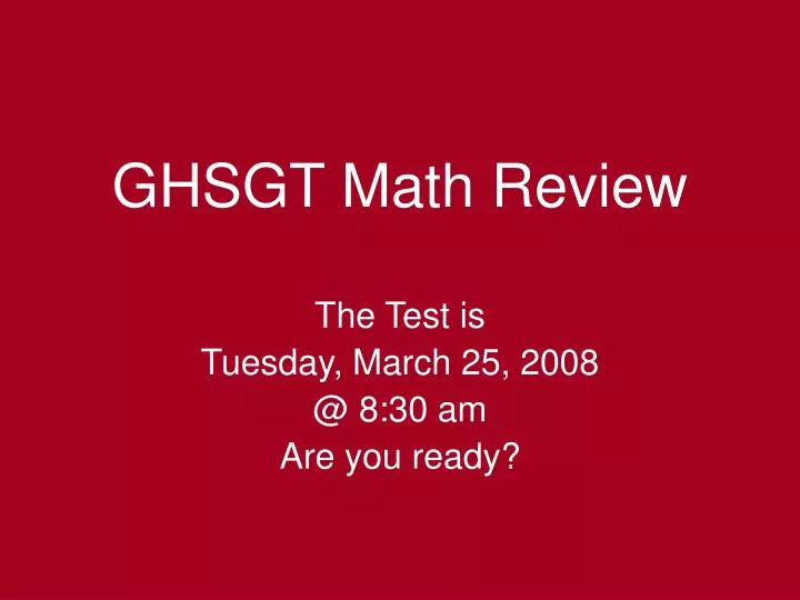 ghsgt math review