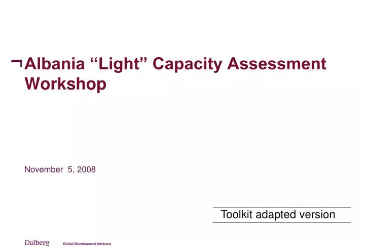 albania light capacity assessment workshop
