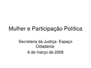 mulher e participa o pol tica