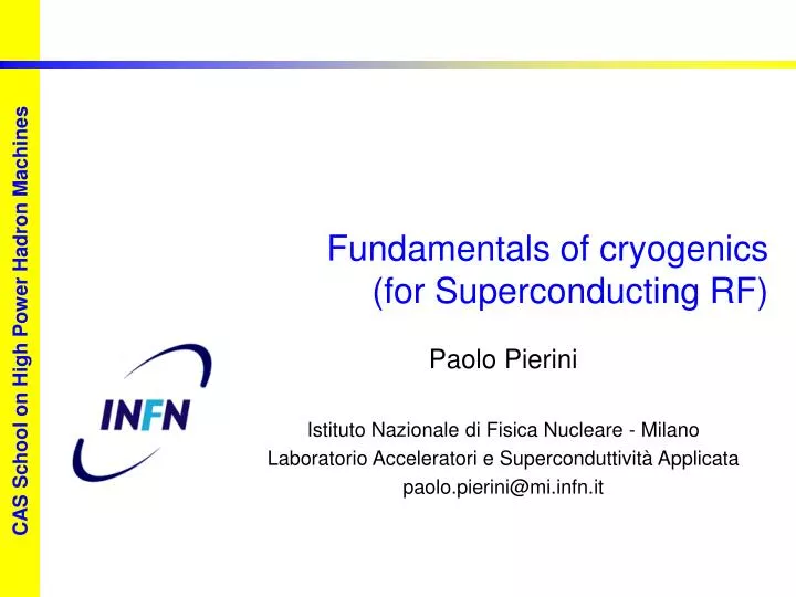 fundamentals of cryogenics for superconducting rf