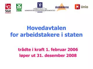 hovedavtalen for arbeidstakere i staten