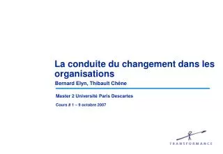 PPT - La Conduite Du Changement PowerPoint Presentation, Free Download ...