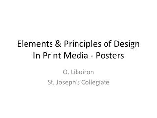 Elements &amp; Principles of Design In Print Media - Posters