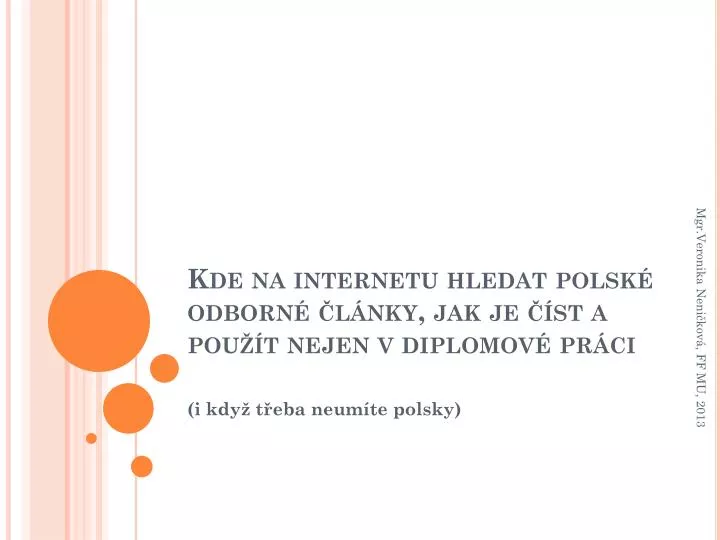kde na internetu hledat polsk odborn l nky jak je st a pou t nejen v diplomov pr ci