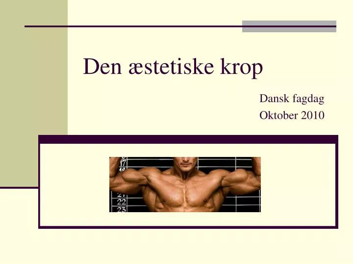 den stetiske krop dansk fagdag oktober 2010