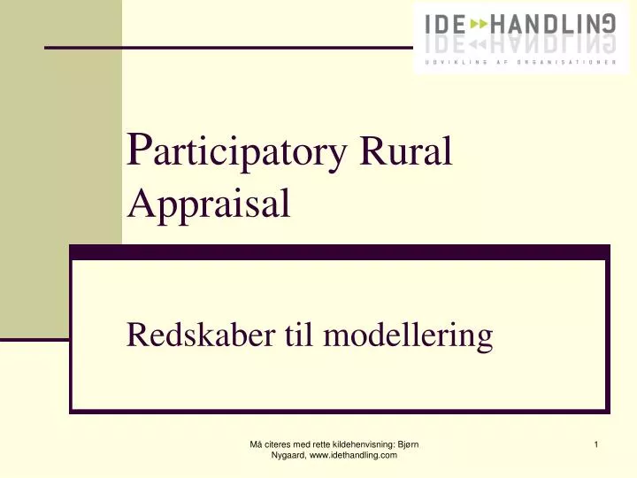 p articipatory rural appraisal redskaber til modellering