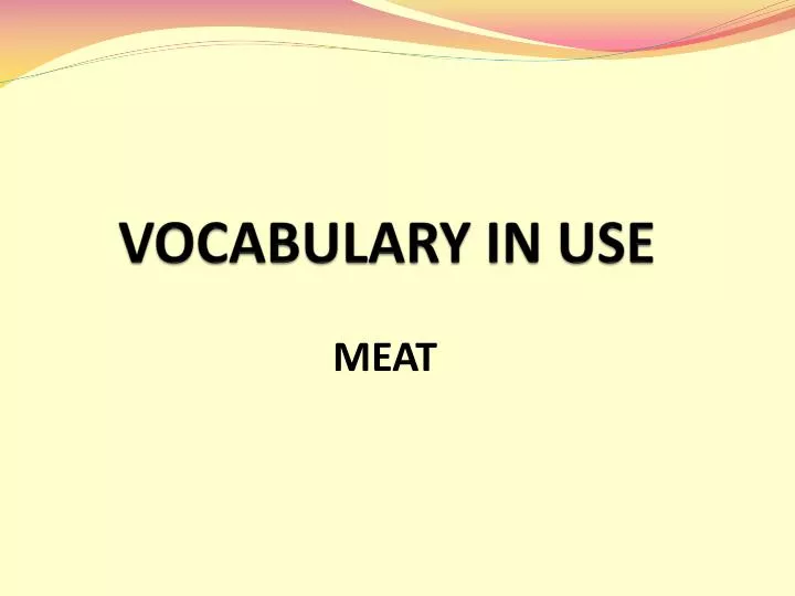 vocabulary in use
