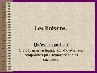 les liaisons