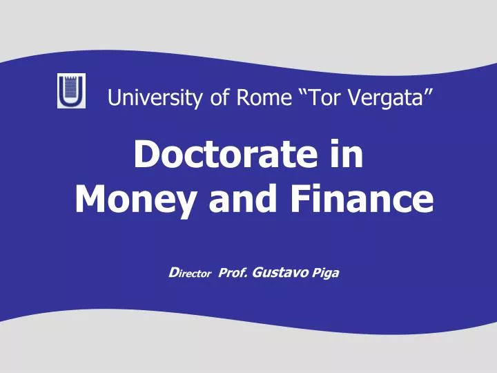 doctorate in money and finance