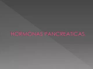 hormonas pancreaticas