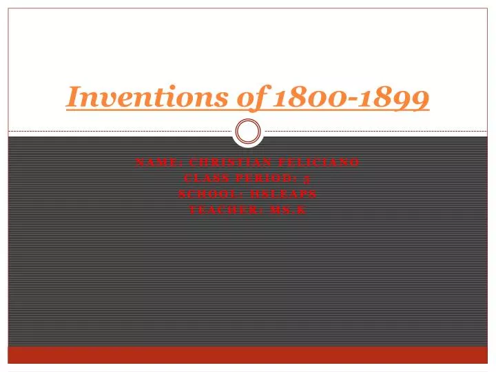 inventions of 1800 1899